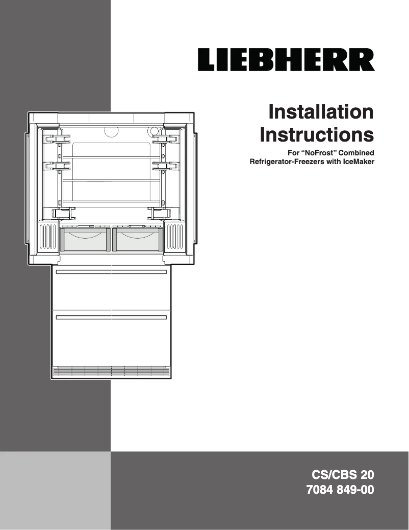 Page 1 de la notice Guide d'installation Liebherr CBS2082N