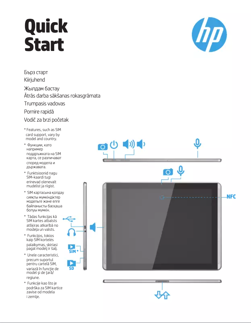 Page n°1 - Guide d'installation HP Pro Slate 12
