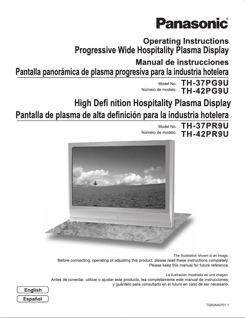Page 1 de la notice Manuel utilisateur Panasonic TH-42PG9U