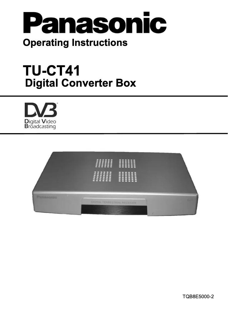 Page 1 de la notice Manuel utilisateur Panasonic TU-CT41