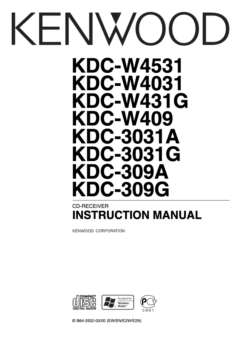 Page n°1 - Manuel utilisateur Kenwood KDC-3031G