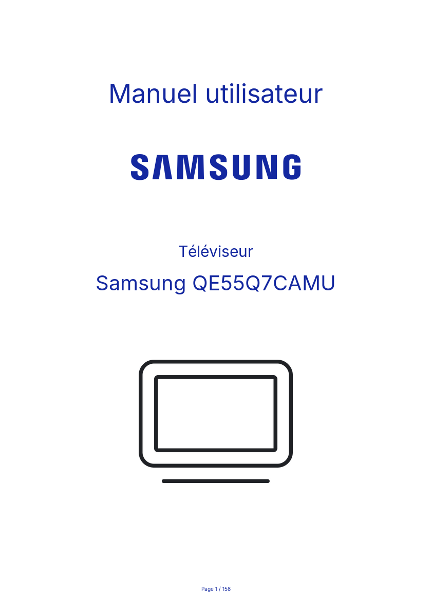 Page n°1 - Manuel utilisateur Samsung QE55Q7CAMU