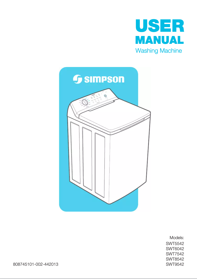 Page n°1 - Manuel utilisateur Simpson SWT9542