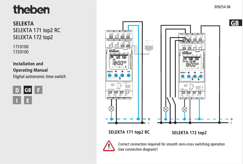 Page 1 de la notice Manuel utilisateur Theben Selekta 171 top2 RC