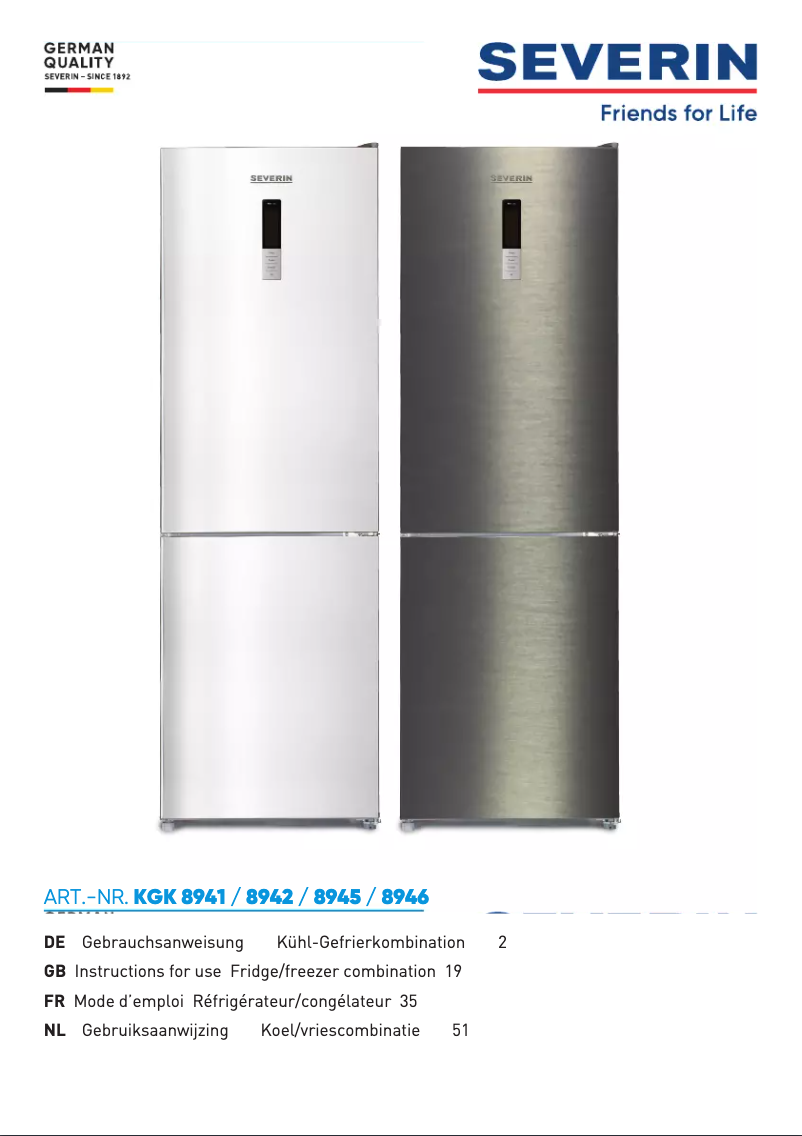 Página 1 del manual Manual de usuario Severin KGK 8945