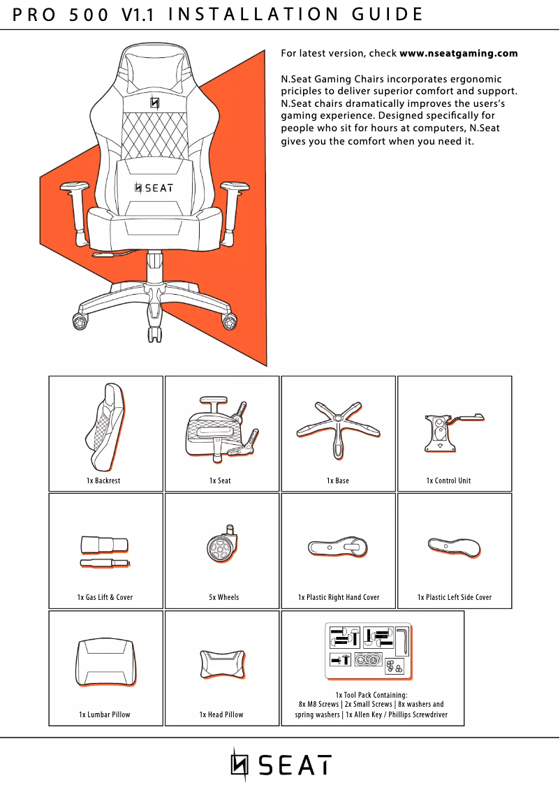 Page n°1 - Manuel utilisateur N. Seat PRO 500