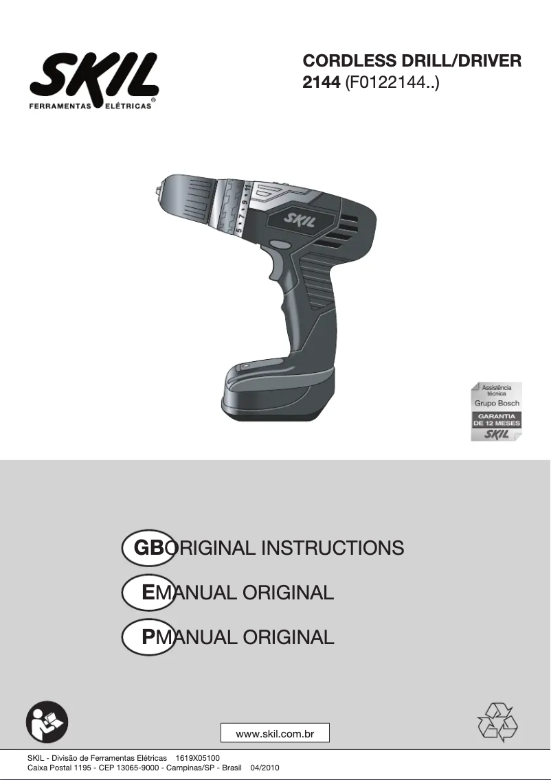 Imagen de la primera página del manual del dispositivo 2144