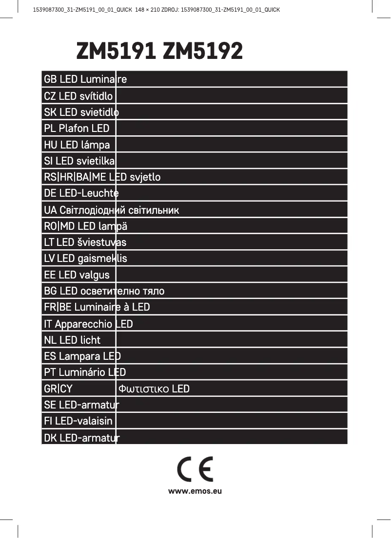 Imagen de la primera página del manual del dispositivo ZM5191