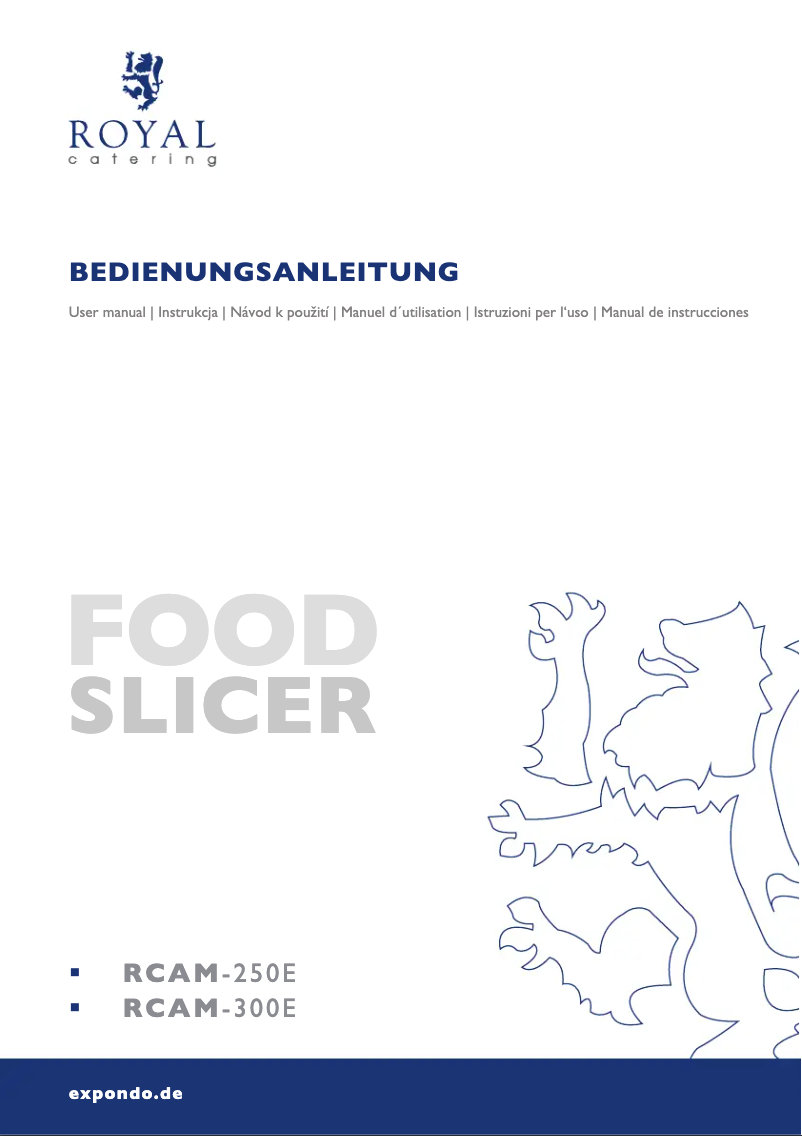 Page n°1 - Manuel utilisateur Royal Catering RCAM-250E