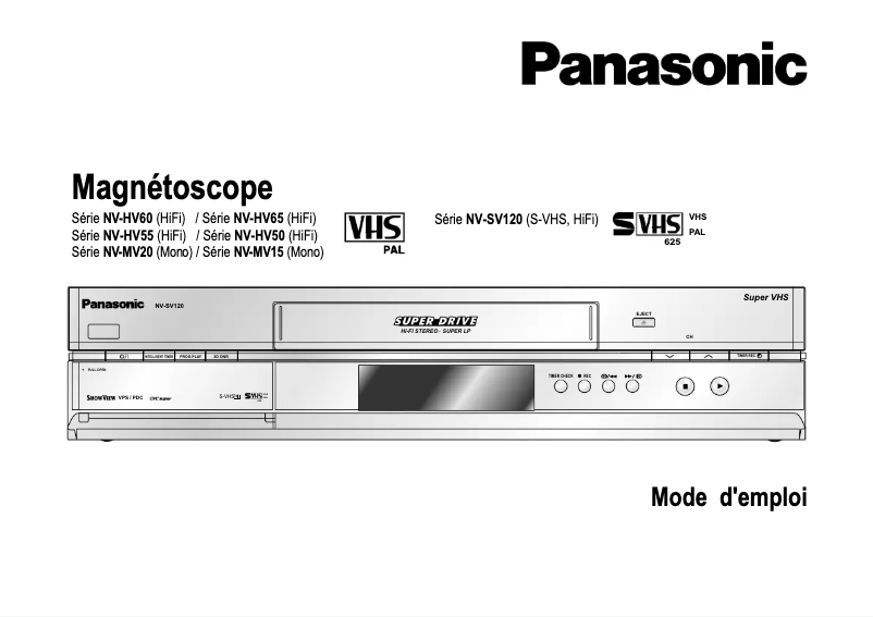 Page n°1 - Manuel utilisateur Panasonic NV-HV55