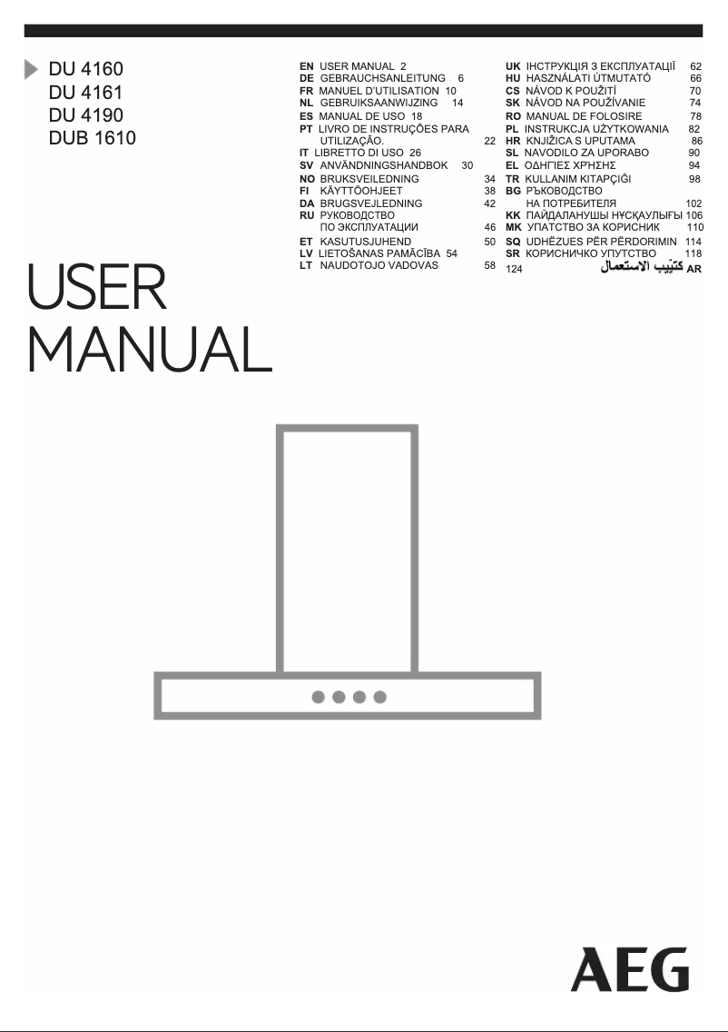 Page 1 de la notice Manuel utilisateur AEG DUB1610D