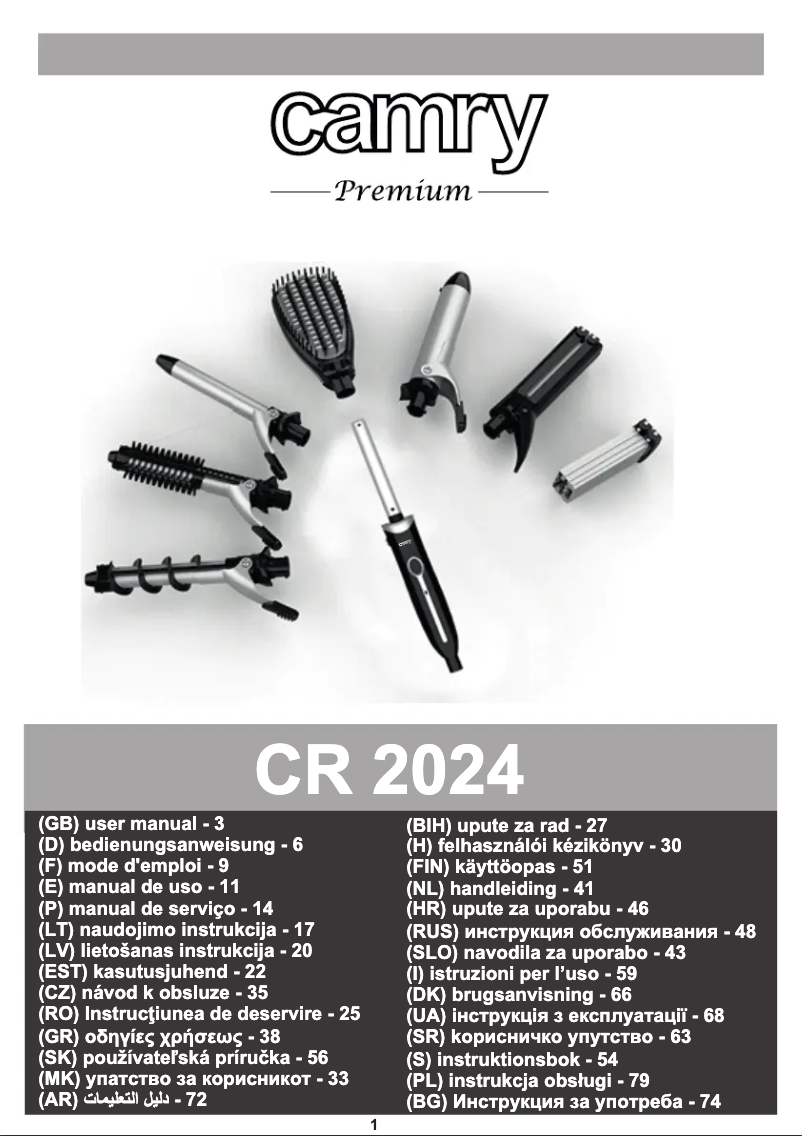 Page n°1 - Manuel utilisateur Camry CR 2024