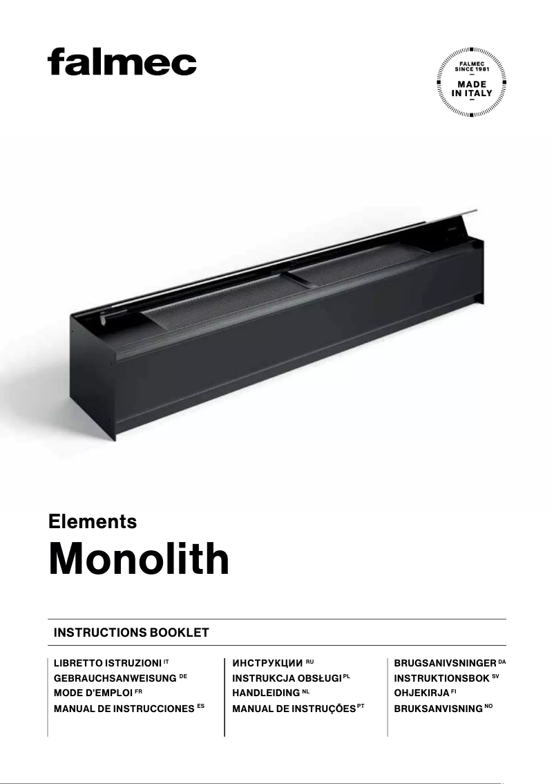 Página 1 del manual Manual de usuario Falmec Monolith