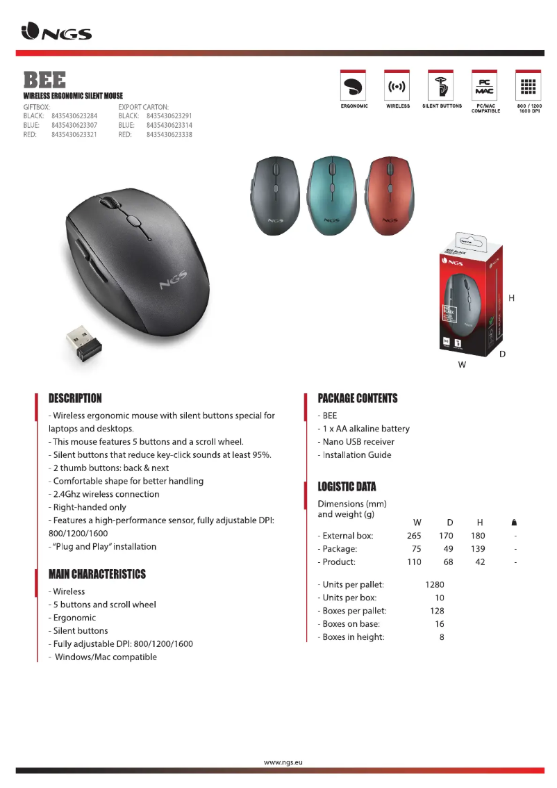 Page 1 de la notice Manuel utilisateur NGS BEE