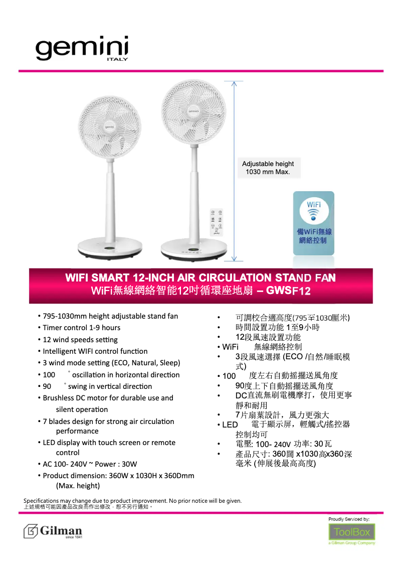 Image de la première page du manuel de l'appareil GWSF12