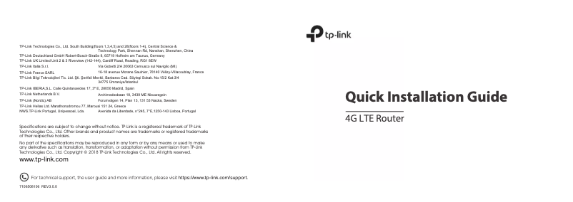 Page 1 de la notice Manuel utilisateur TP-Link TL-MR6400