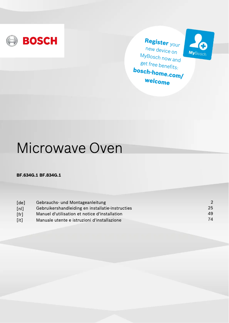 Page n°1 - Guide d'installation Bosch BFL634GW1