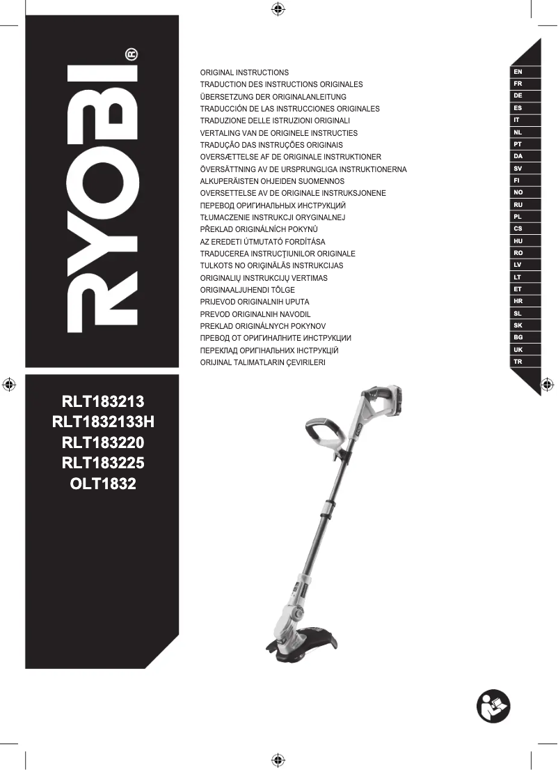 Page 1 de la notice Manuel utilisateur RYOBI One+ RLT183225F