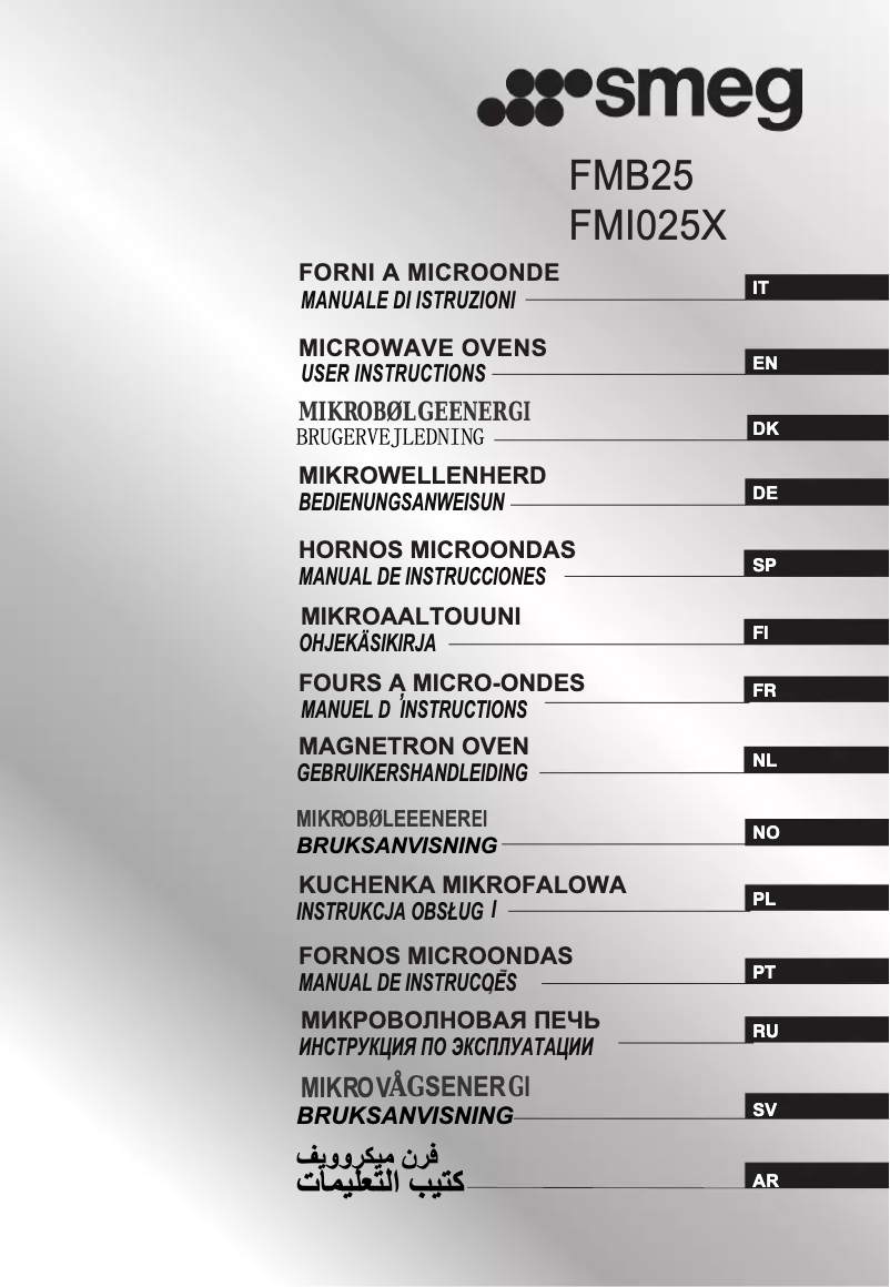 Page n°1 - Manuel utilisateur Smeg FMI025X