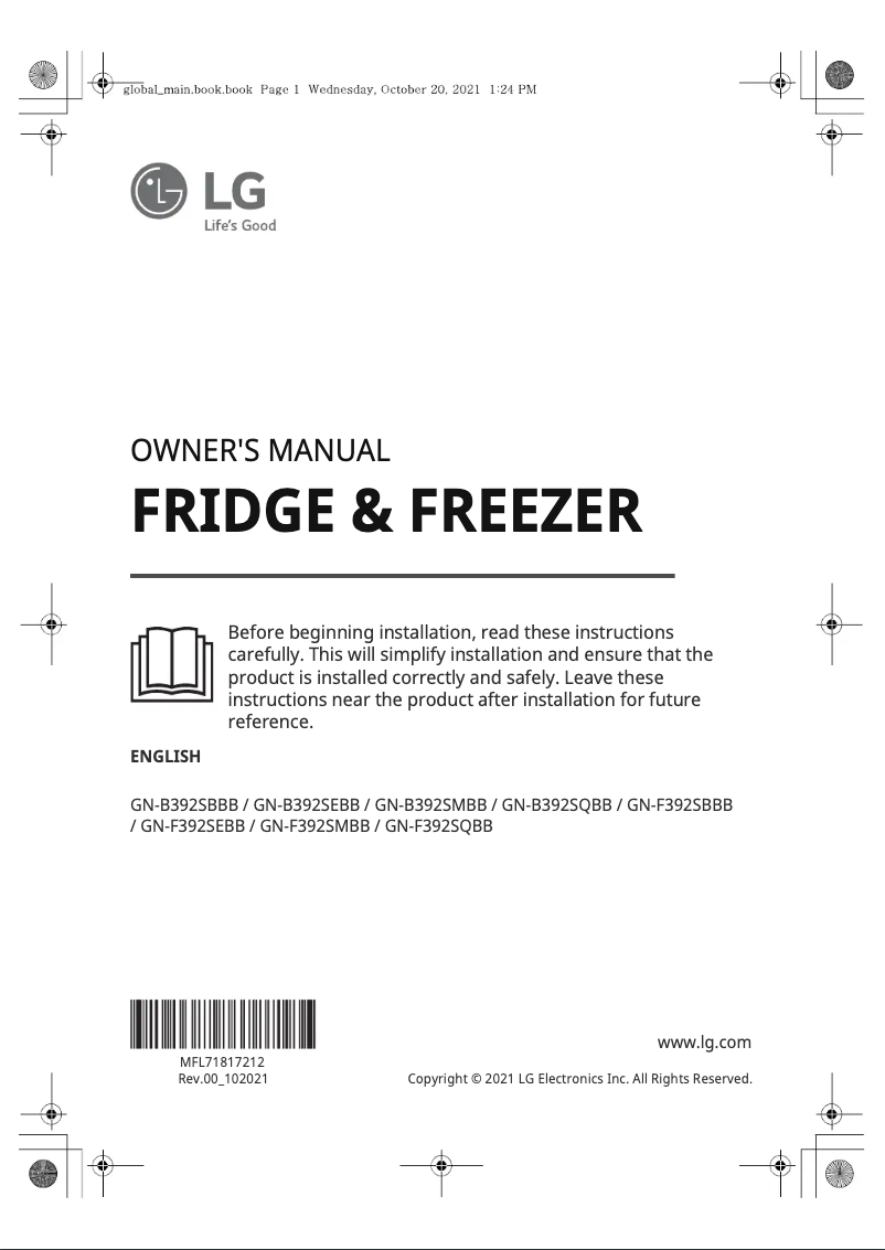 Página 1 del manual Manual de usuario LG GN-F392SMBB