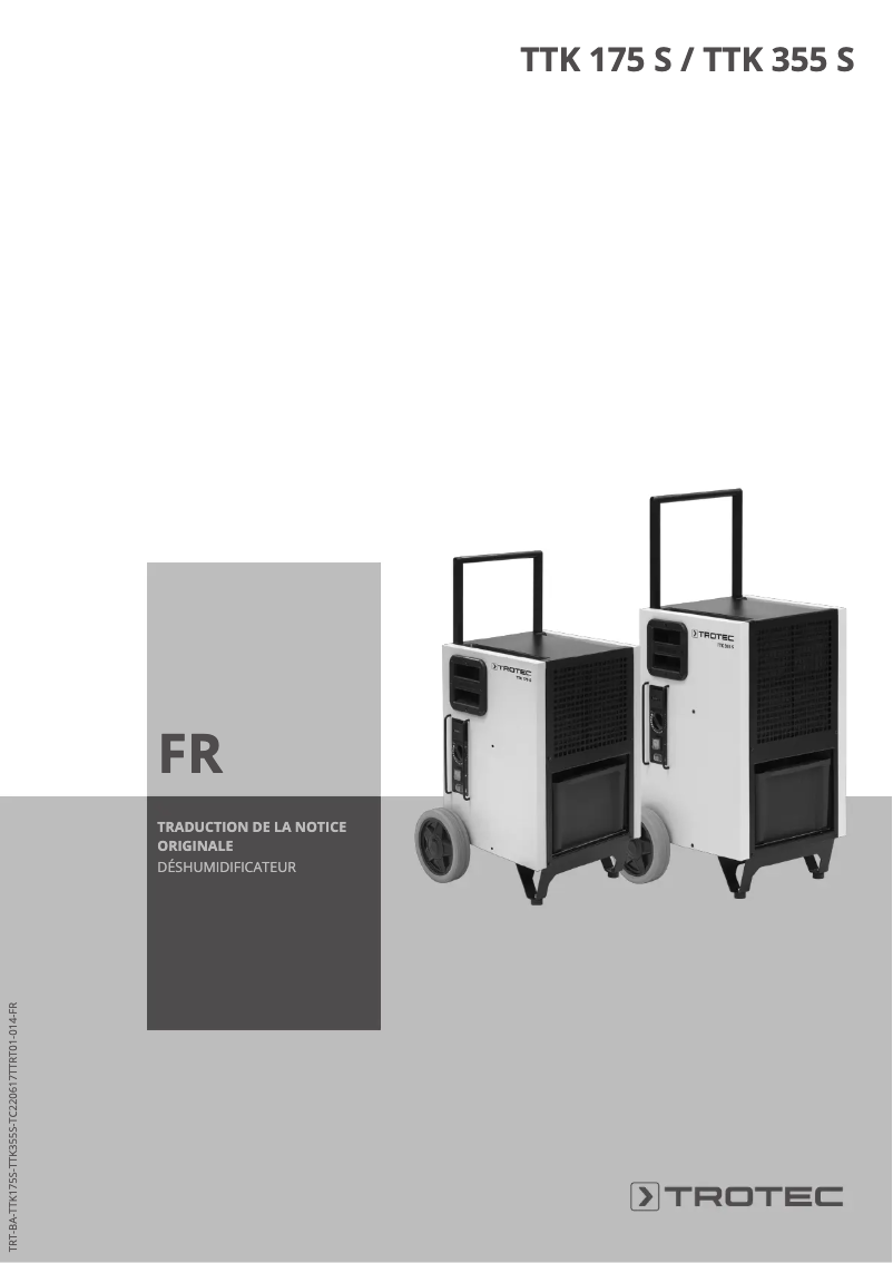 Page 1 de la notice Manuel utilisateur Trotec TTK 175 S