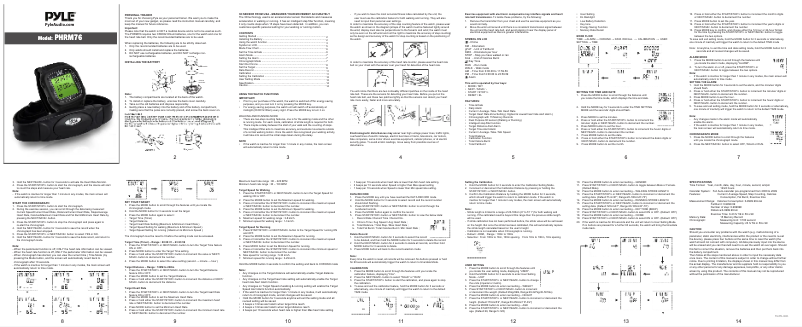 Page 1 de la notice Manuel utilisateur Pyle PHRM76
