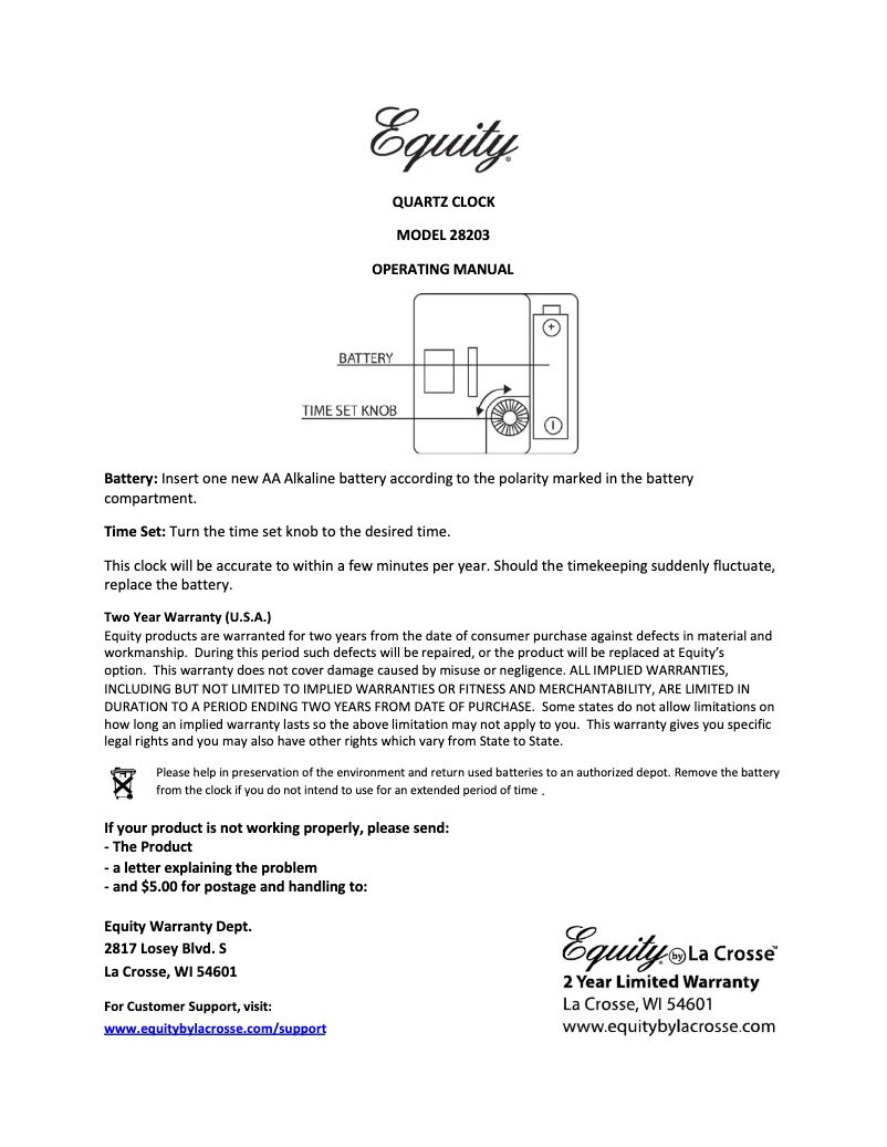 Page n°1 - Manuel utilisateur La Crosse Technology 28283