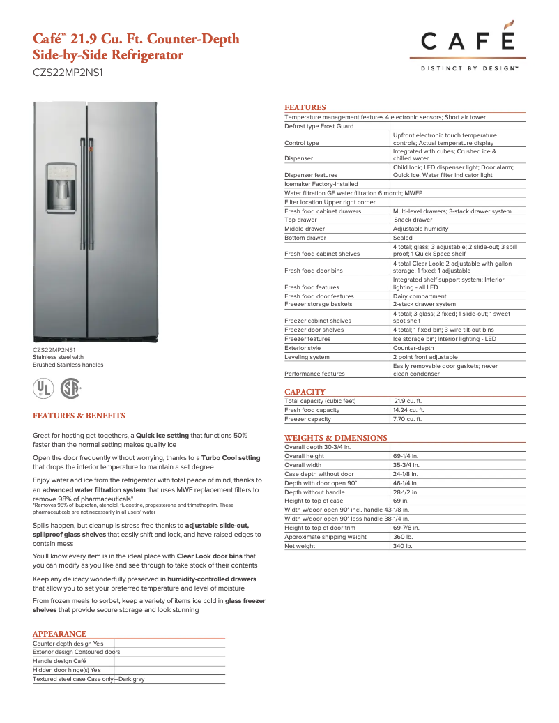 Image de la première page du manuel de l'appareil CZS22MP2NS1