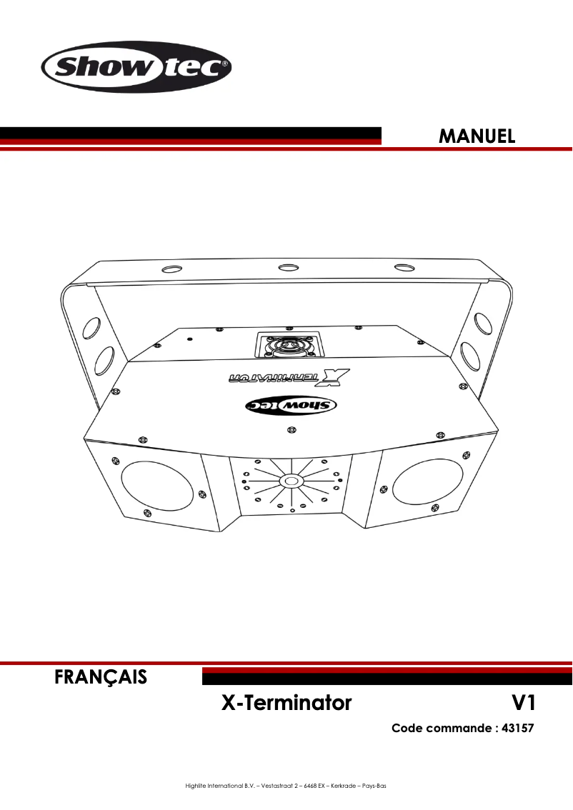 Page 1 de la notice Manuel utilisateur Showtec X-Terminator