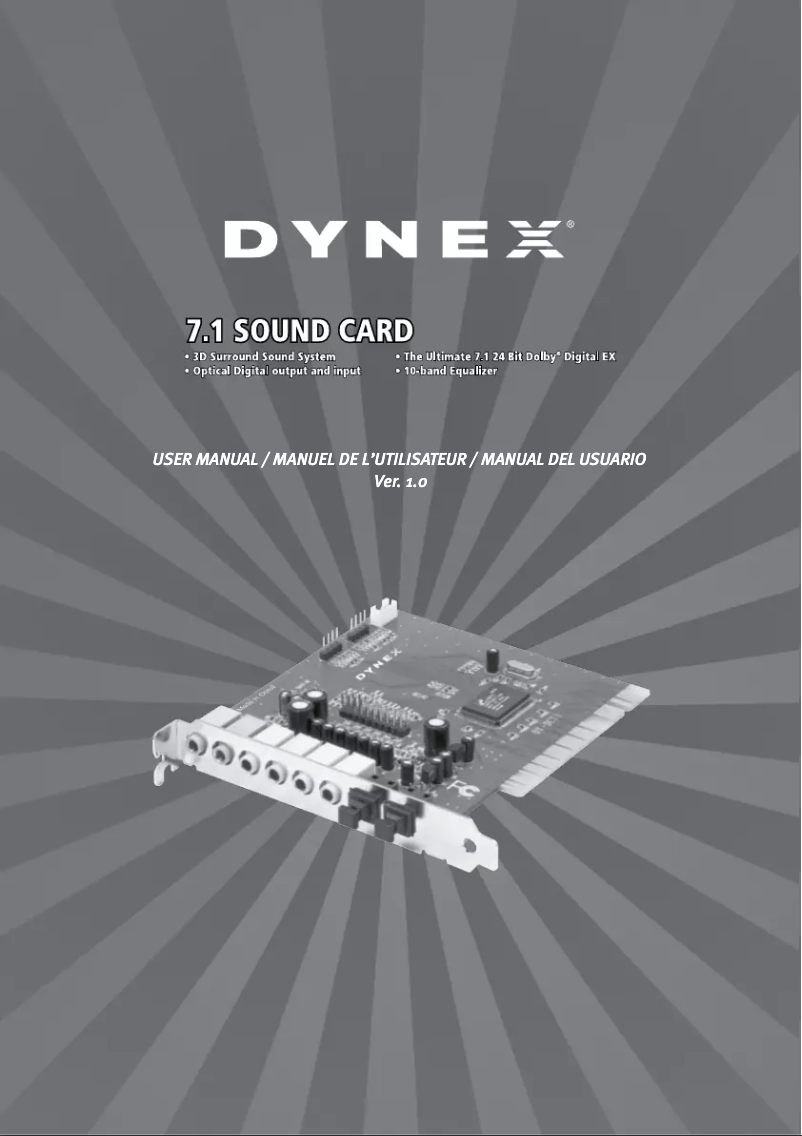 Page n°1 - Manuel utilisateur Dynex DX-SC71