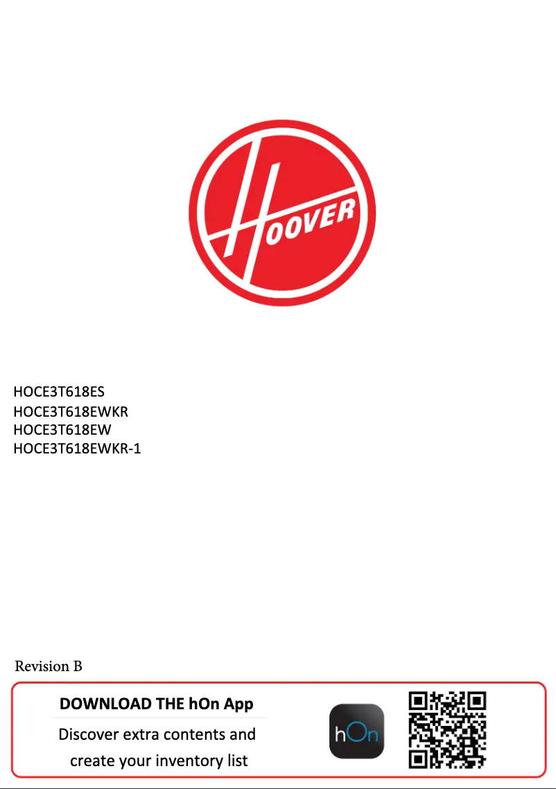 Page n°1 - Manuel utilisateur Hoover HOCE3T618EW