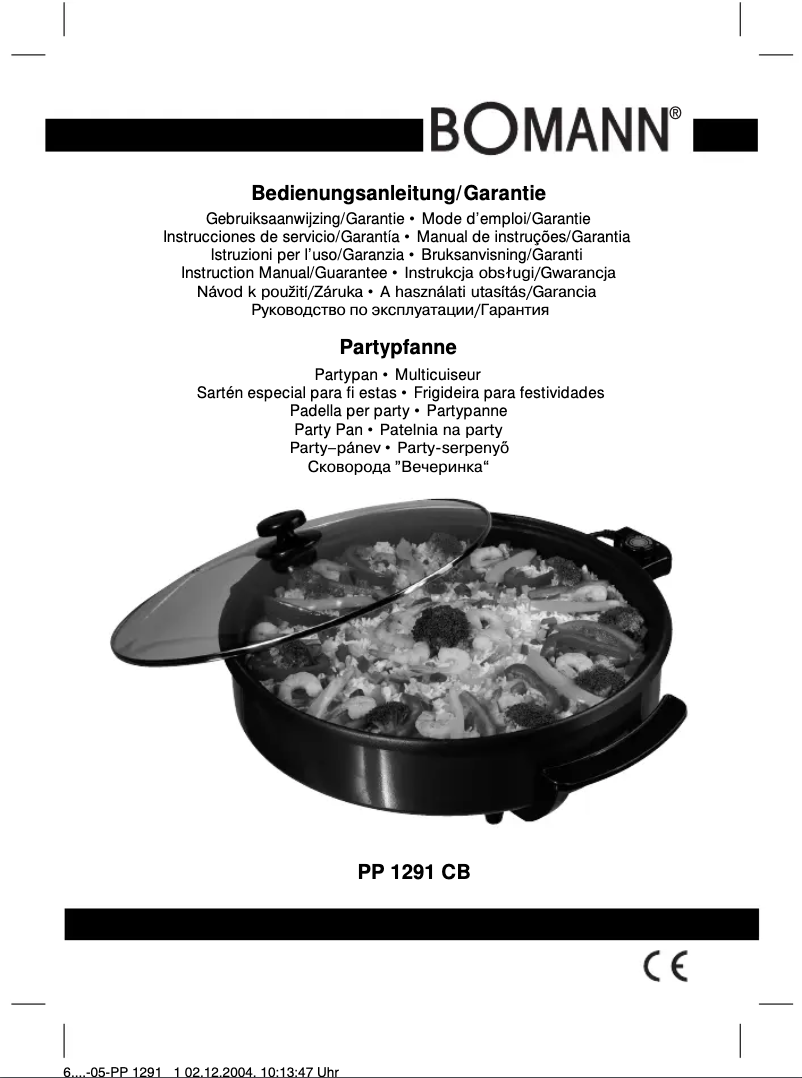 Page 1 de la notice Manuel utilisateur Bomann PP 1291
