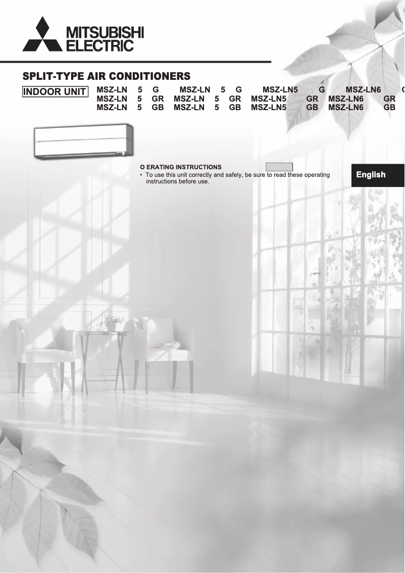 Image de la première page du manuel de l'appareil MSZ-LN50VG2V