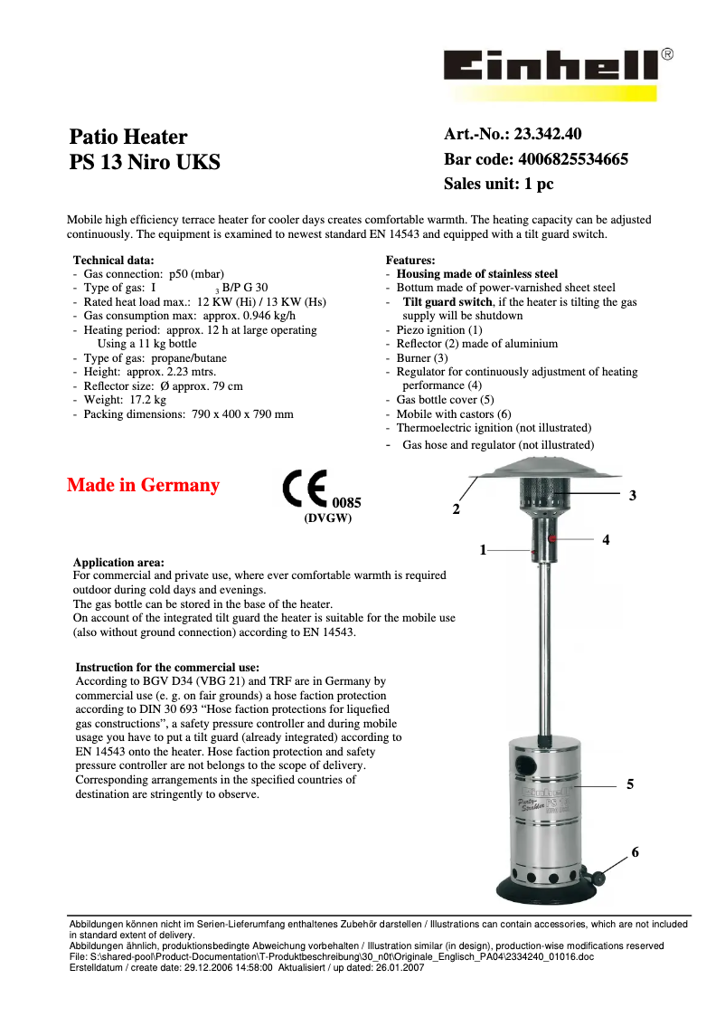 Image de la première page du manuel de l'appareil PS 13 Niro UKS
