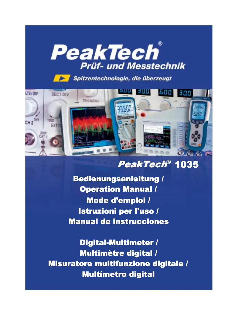 Page 1 de la notice Manuel utilisateur PeakTech 1035