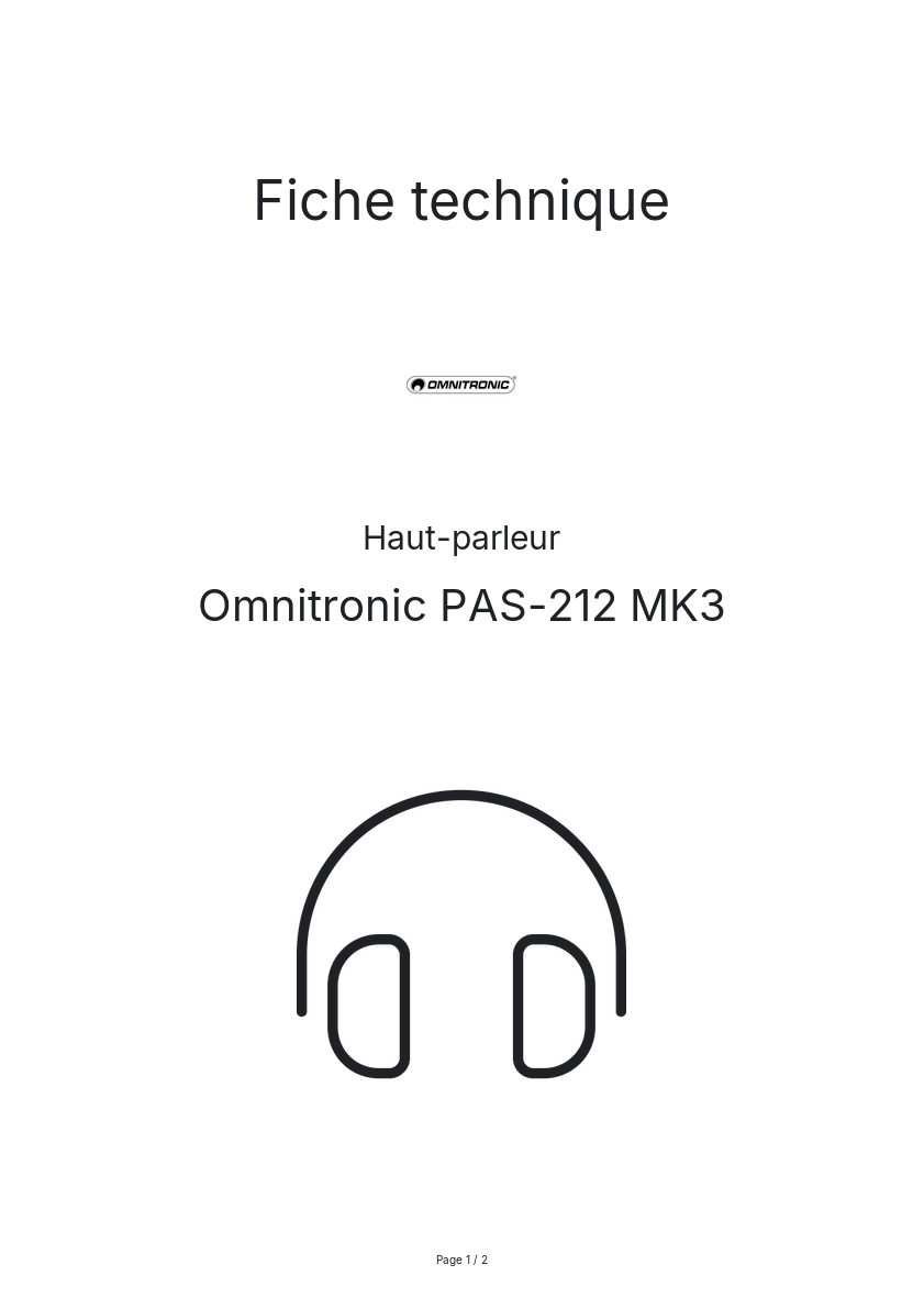 Image de la première page du manuel de l'appareil PAS-212 MK3