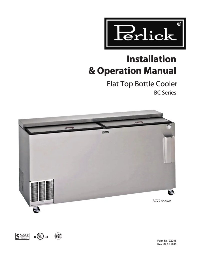 Page n°1 - Manuel utilisateur Perlick BC48