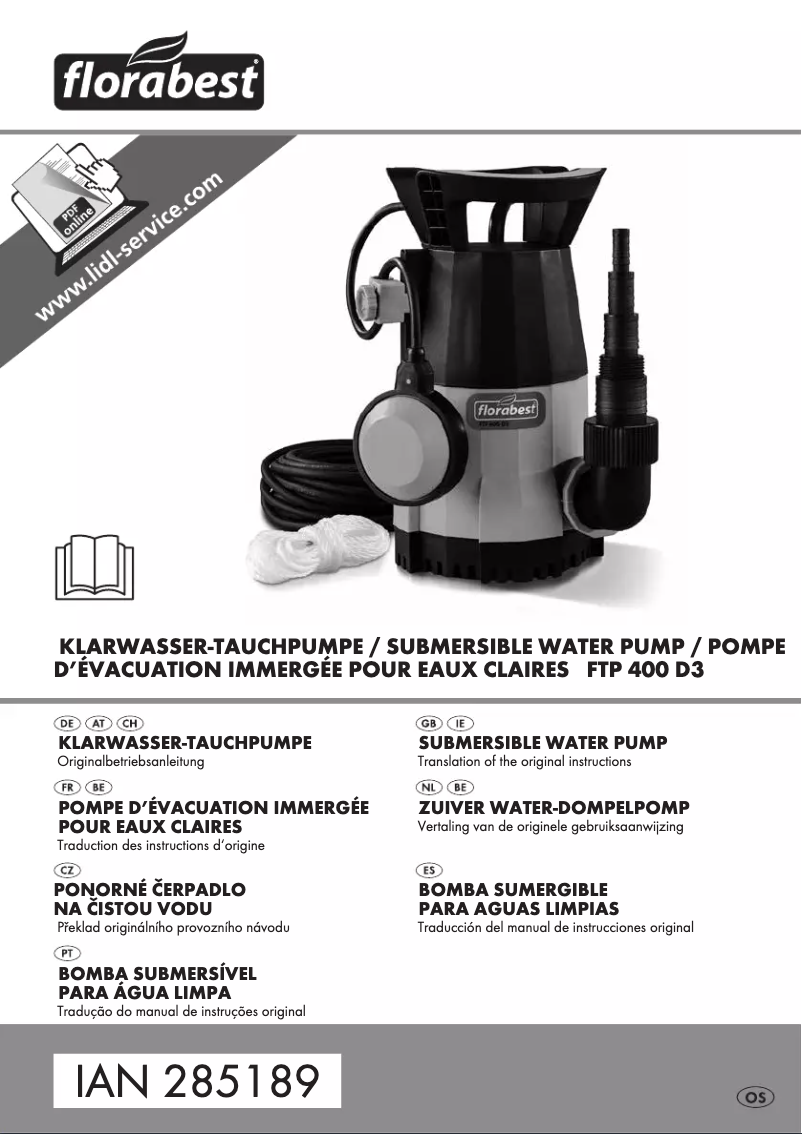 Page 1 de la notice Manuel utilisateur Florabest FTP 400 D3