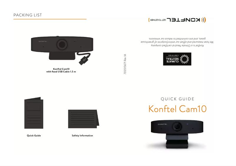 Page n°1 - Manuel utilisateur Konftel Cam10