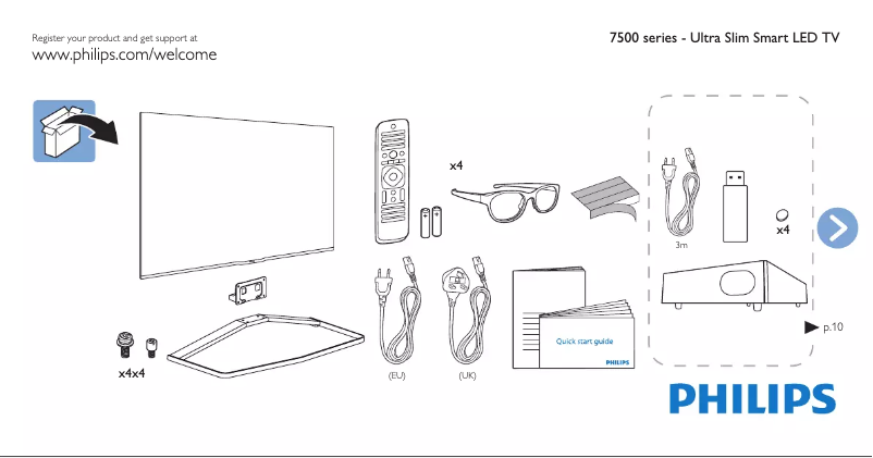 Page 1 de la notice Guide de démarrage rapide Philips 47PFS7509