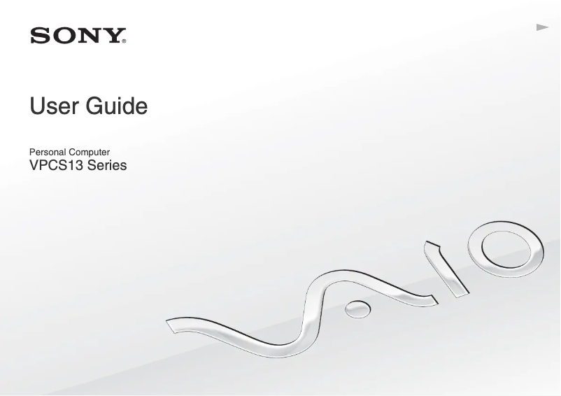 Page n°1 - Manuel utilisateur Sony Vaio VPCS13CGX