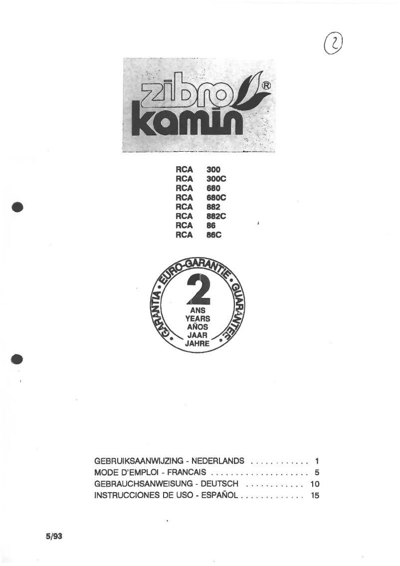 Page n°1 - Manuel utilisateur Zibro Kamin RCA 680 C