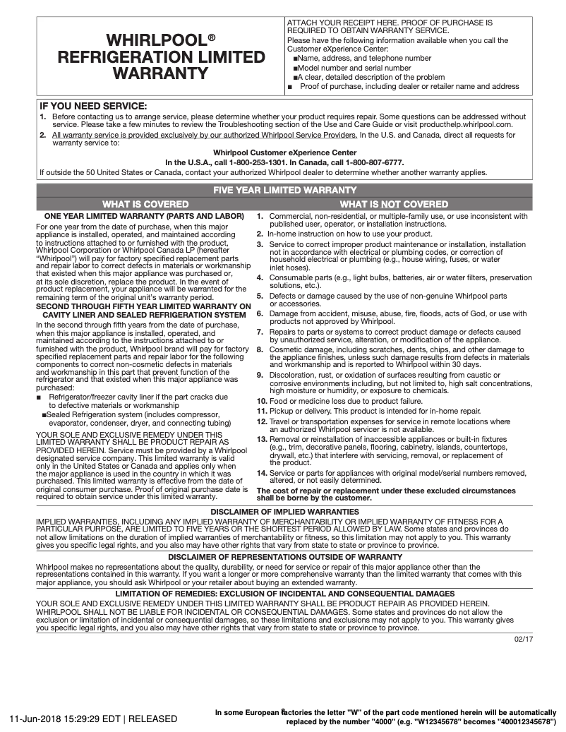 Image de la première page du manuel de l'appareil WUI75X15HB