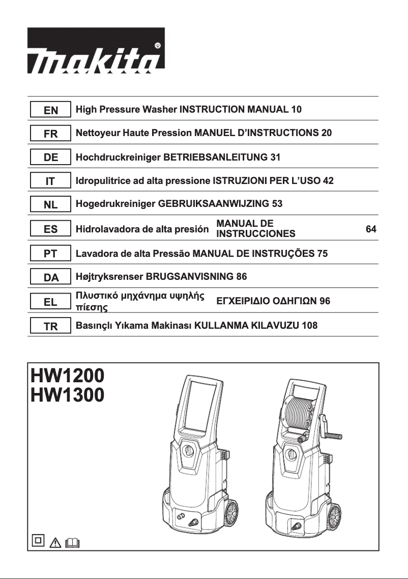 Page n°1 - Manuel utilisateur Makita HW1300