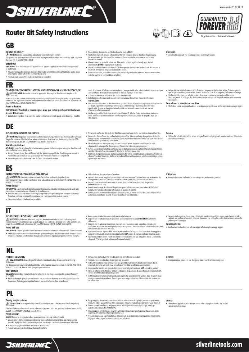 Page n°1 - Manuel utilisateur Silverline 250589