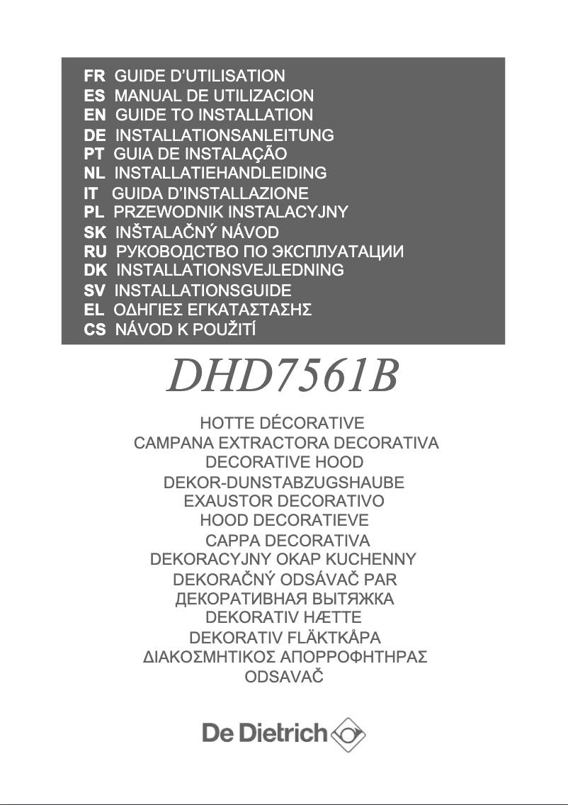 Page 1 de la notice Manuel utilisateur De Dietrich DHD7561B