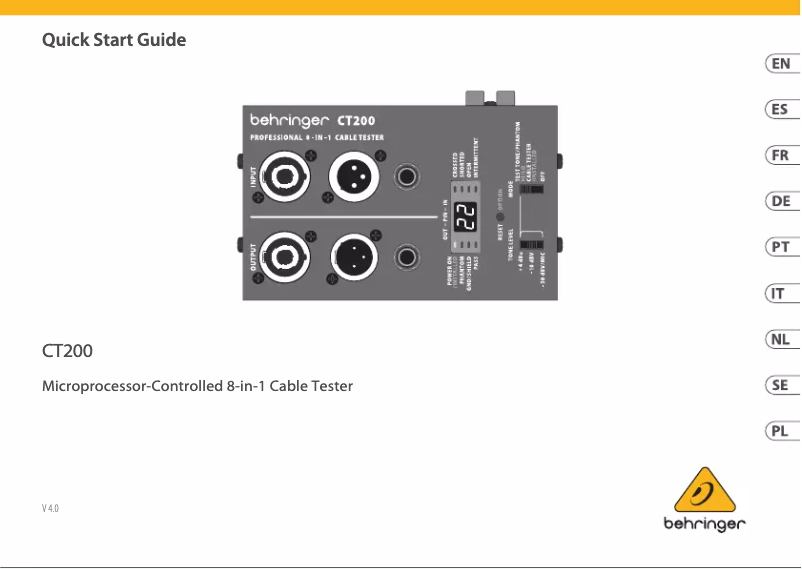Page 1 de la notice Manuel utilisateur Behringer EasyControl CT200