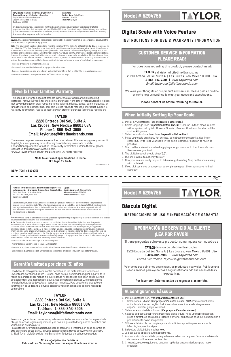 Image de la première page du manuel de l'appareil 5294755