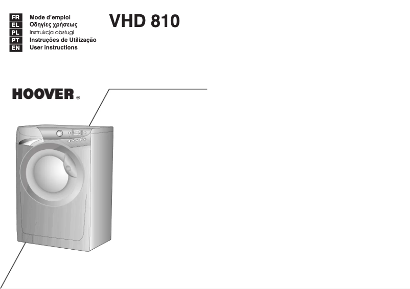 Page n°1 - Manuel utilisateur Hoover VHD 810-04S