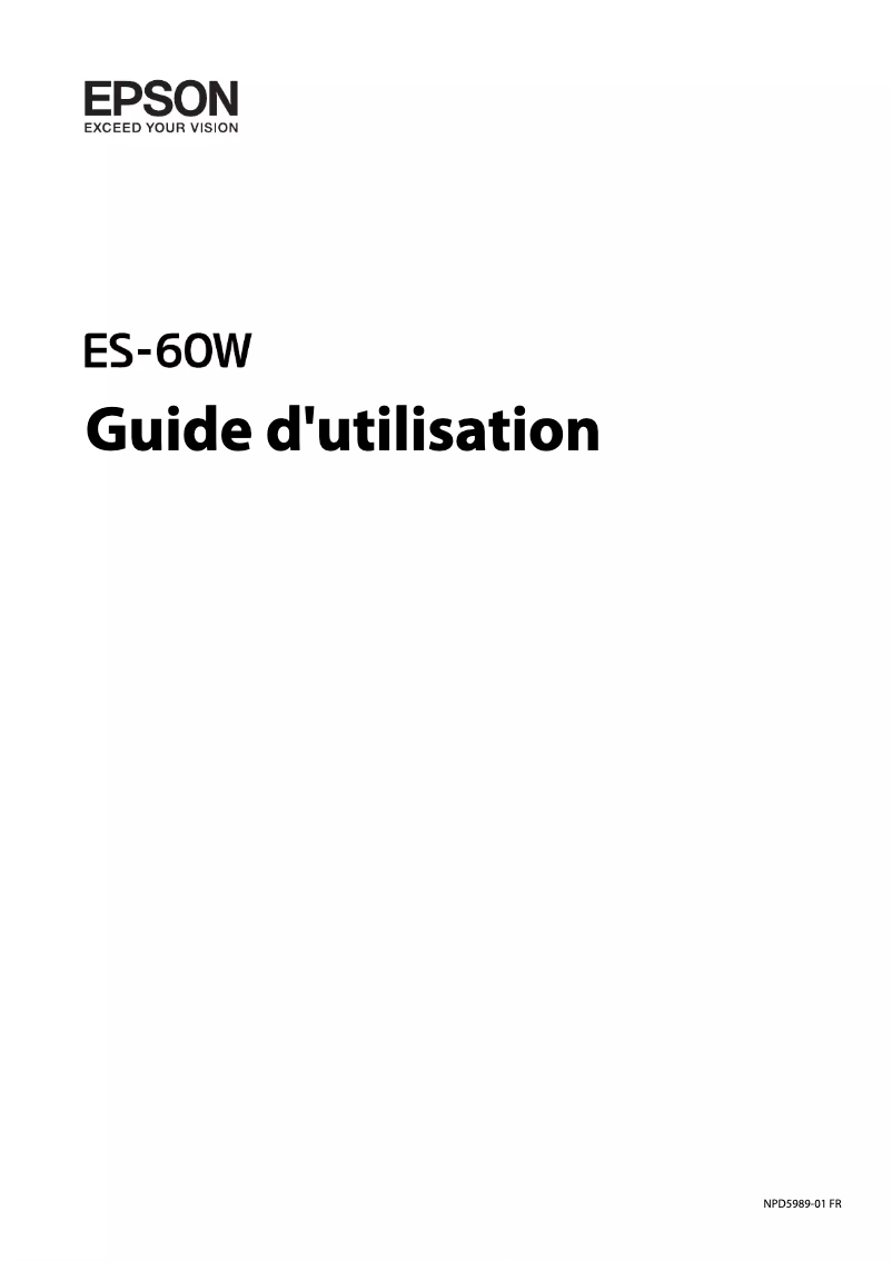 Page 1 de la notice Manuel utilisateur Epson ES-60W